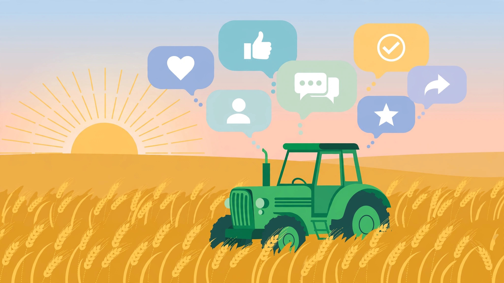 Illustration of the AgTalk online farming forum community