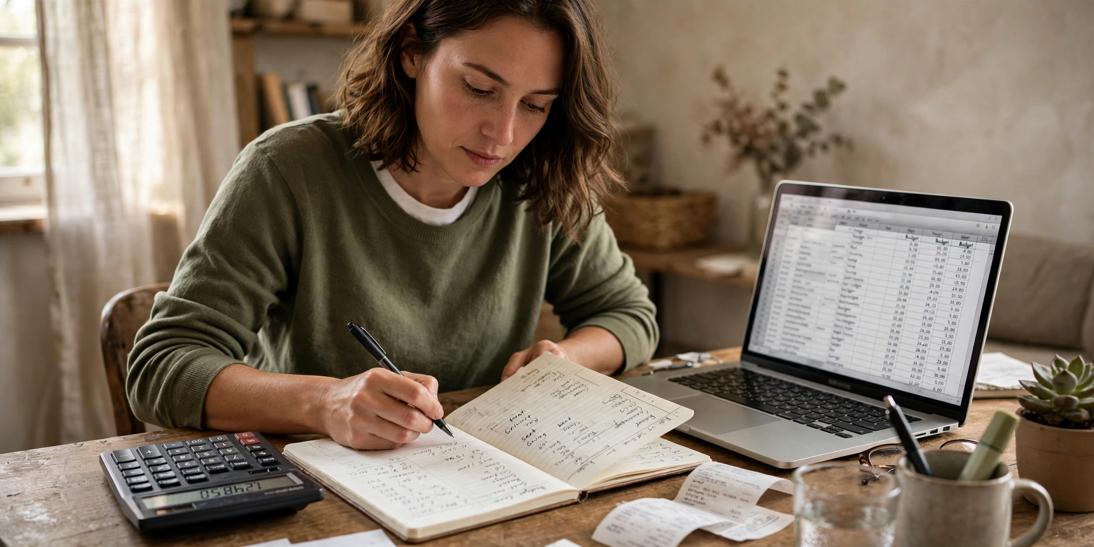 Person reviewing personal finance on a laptop at a desk