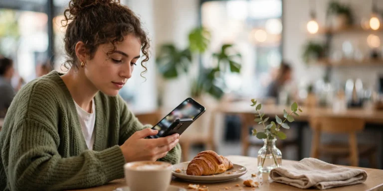 Reader browsing a digital magazine on a phone